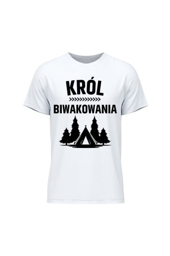 Koszulka męska Król biwakowania - biała