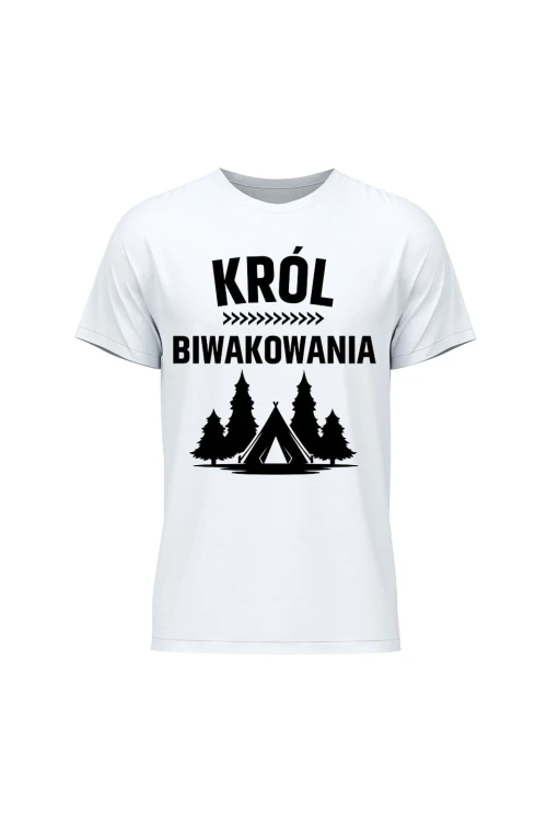 Koszulka męska Król biwakowania - biała