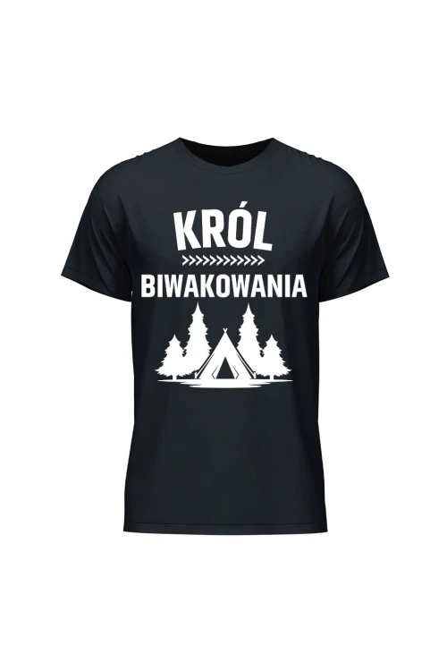 Koszulka męska Król biwakowania - czarna