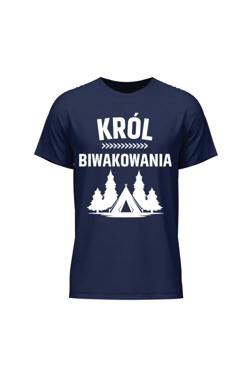 Koszulka męska Król biwakowania - granatowa