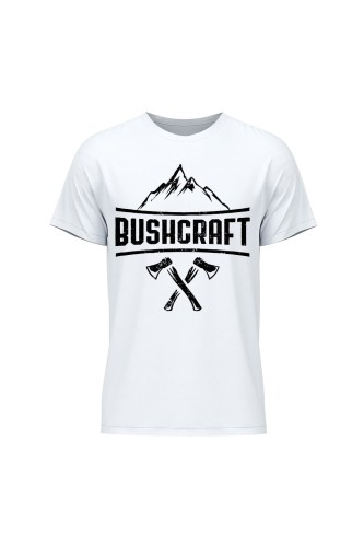 Koszulka męska Bushcraft napis - biała
