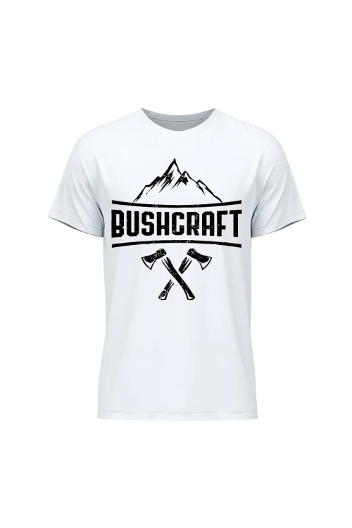 Koszulka męska Bushcraft napis - biała