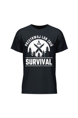 Koszulka męska Survival Przetrwaj lub zgiń - czarna