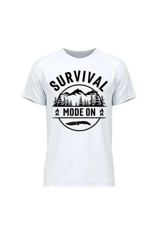 Koszulka męska Survival mode on - biała