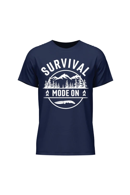 Koszulka męska Survival mode on - granatowa
