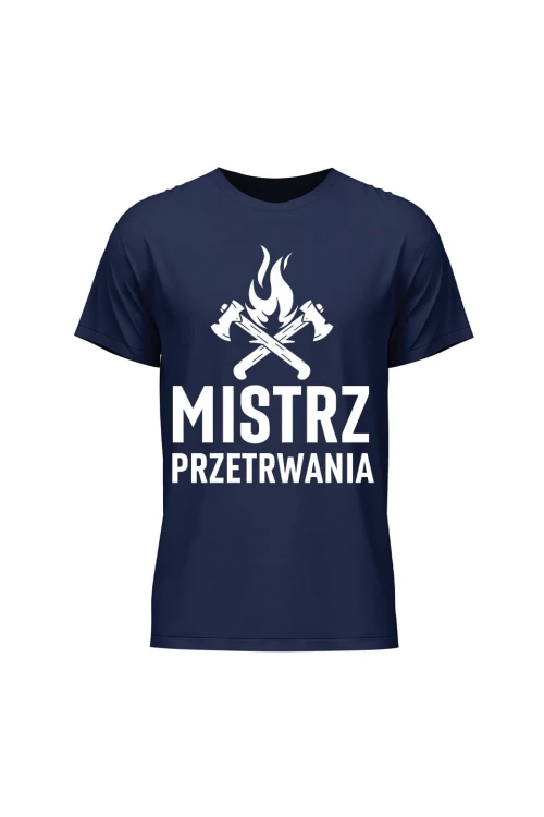 Koszulka męska Mistrz przetrwania - granatowa