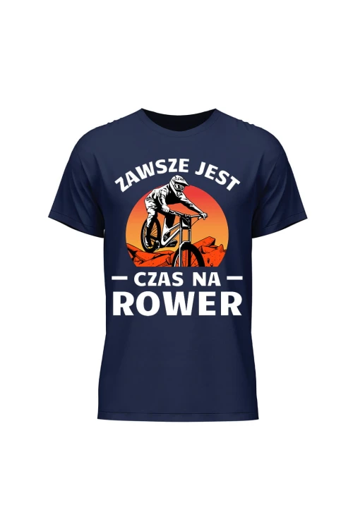 Koszulka męska Zawsze jest czas na rower Downhill MTB - granatowa