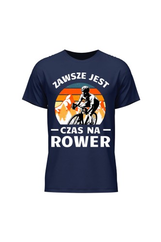 Koszulka męska Zawsze jest czas na rower Szosa - granatowa