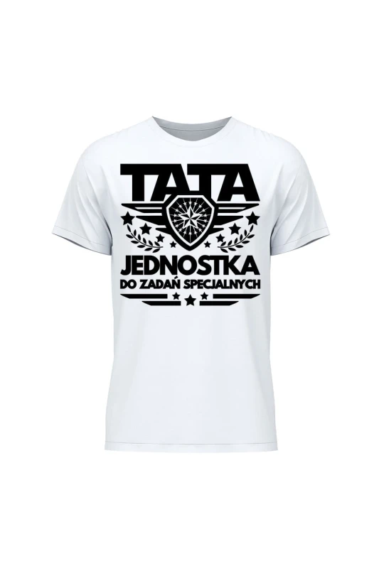 Outlet Koszulka męska TATA Jednostka do zadań specjalnych - biała