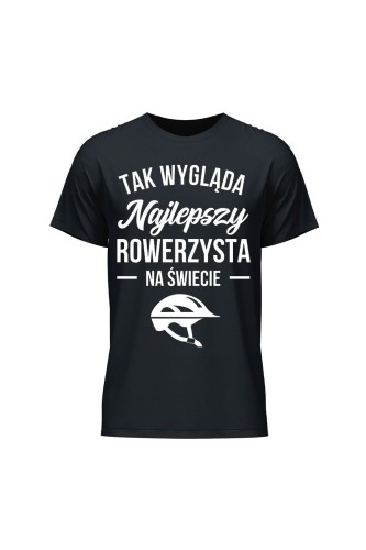 Koszulka męska Tak wygląda najlepszy rowerzysta - czarna