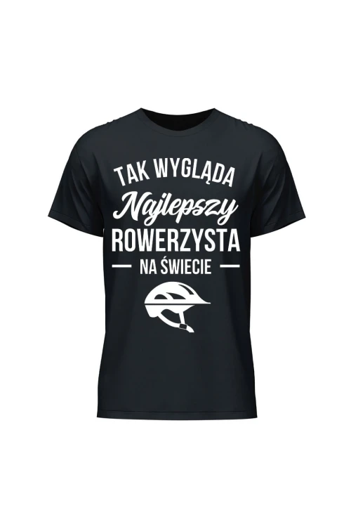 Koszulka męska Tak wygląda najlepszy rowerzysta - czarna