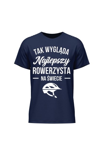 Koszulka męska Tak wygląda najlepszy rowerzysta - granatowa