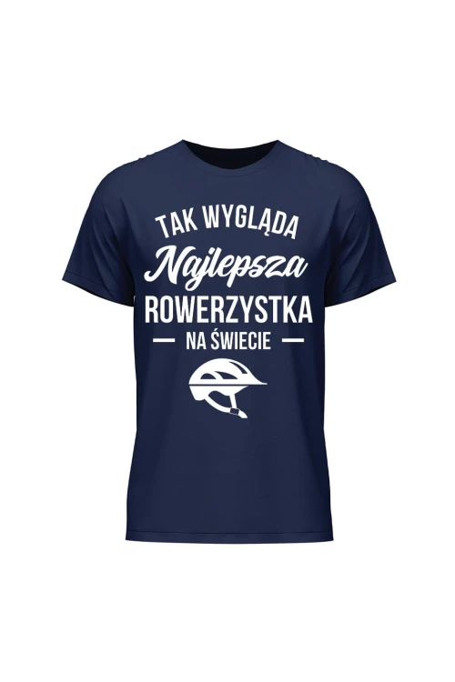 Koszulka męska Nie dość że przystojny to jeszcze rowerzysta - granatowa