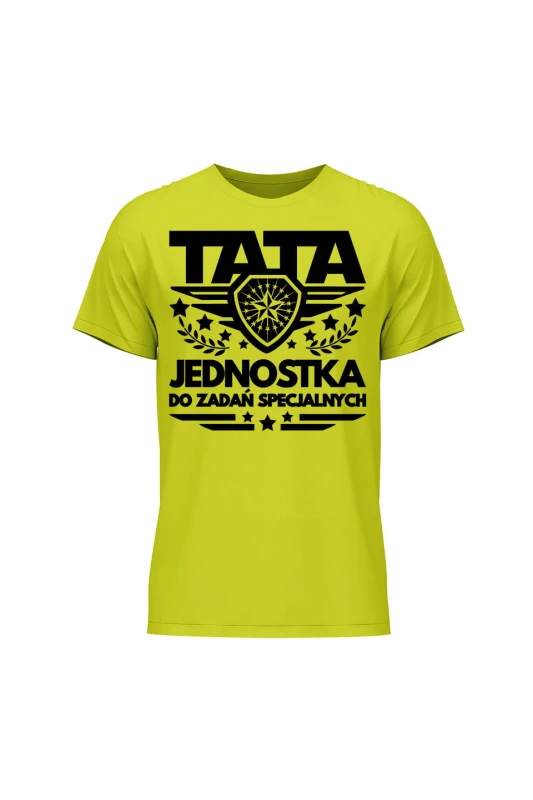 Outlet Koszulka męska TATA Jednostka do zadań specjalnych - limonka