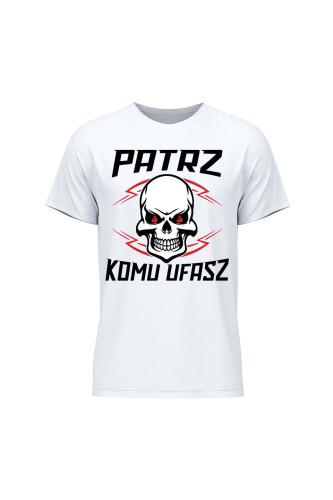 Koszulka męska Patrz komu ufasz - biała