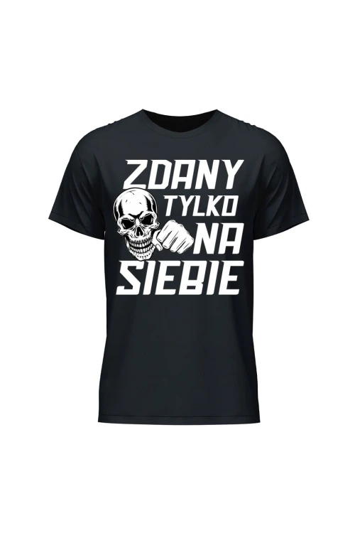Koszulka męska Zdany tylko na siebie - czarna