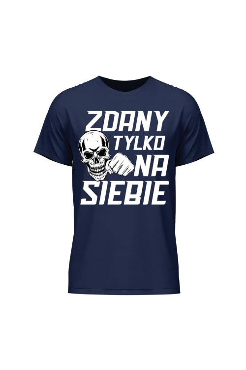 Koszulka męska Zdany tylko na siebie - granatowa