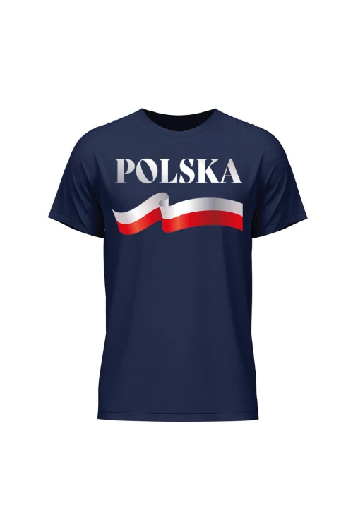 Koszulka męska POLSKA - granatowa