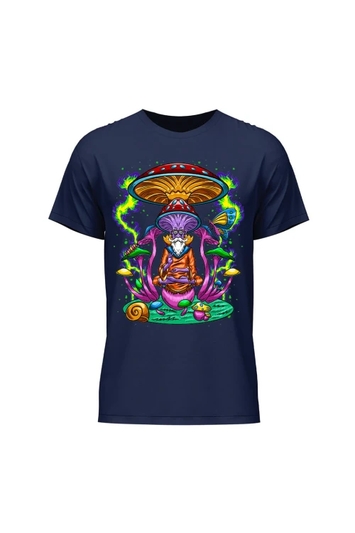 Koszulka męska Psychedelic Mushroom - granatowa