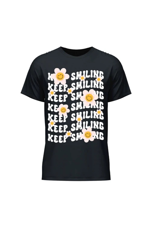 Koszulka męska Keep Smiling - czarna