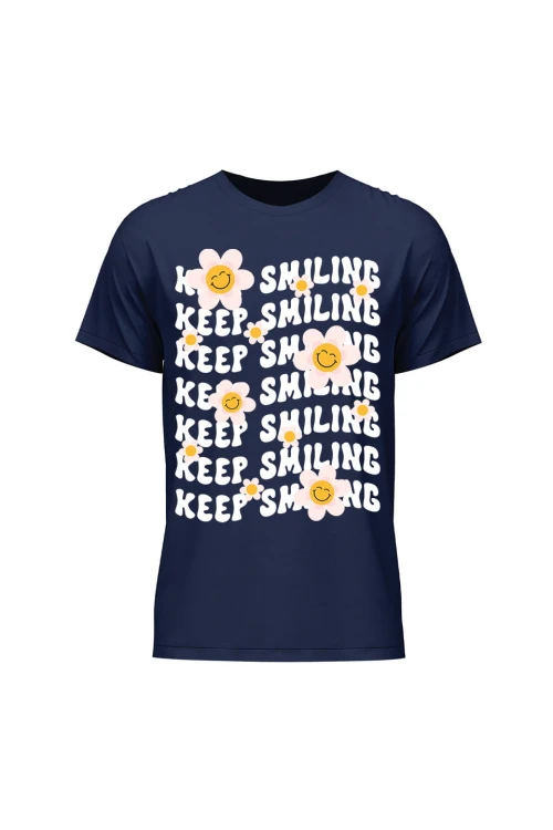 Koszulka męska Keep Smiling - granatowa