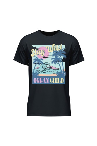 Koszulka męska Stay wild ocean child - czarna
