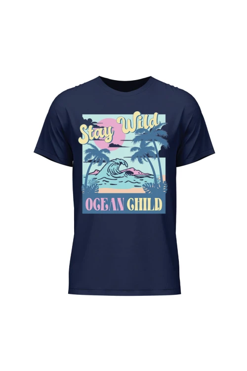 Koszulka męska Stay wild ocean child - granatowa