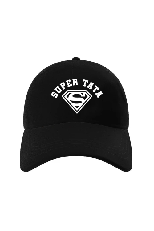 Czapka z daszkiem Super Tata Znak - czarna