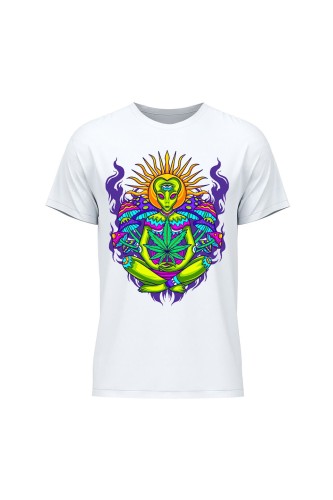 Koszulka męska Hippies Alien - biała