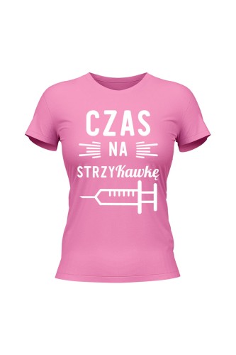 Koszulka damska Czas na strzyKawkę - różowa