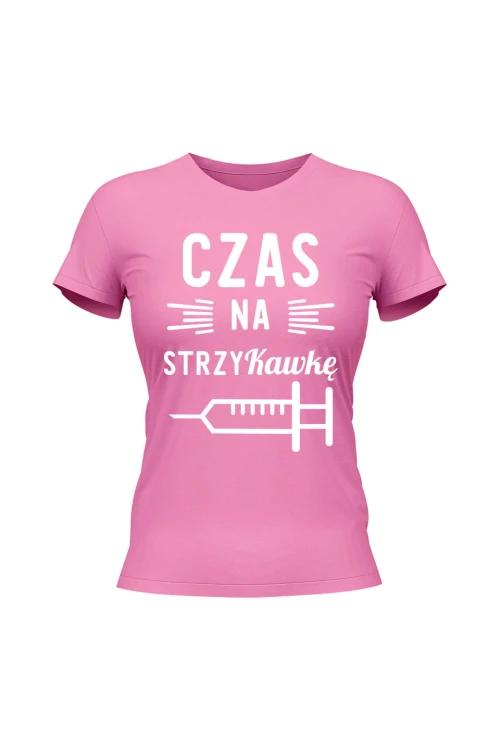 Koszulka damska Czas na strzyKawkę - różowa