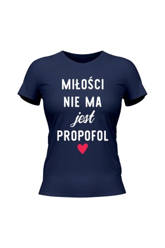 Koszulka damska Miłości nie ma jest - granatowa