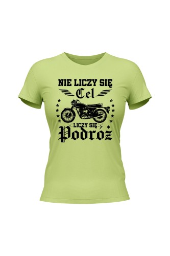 Koszulka damska Nie liczy się cel liczy się podróż - limonka