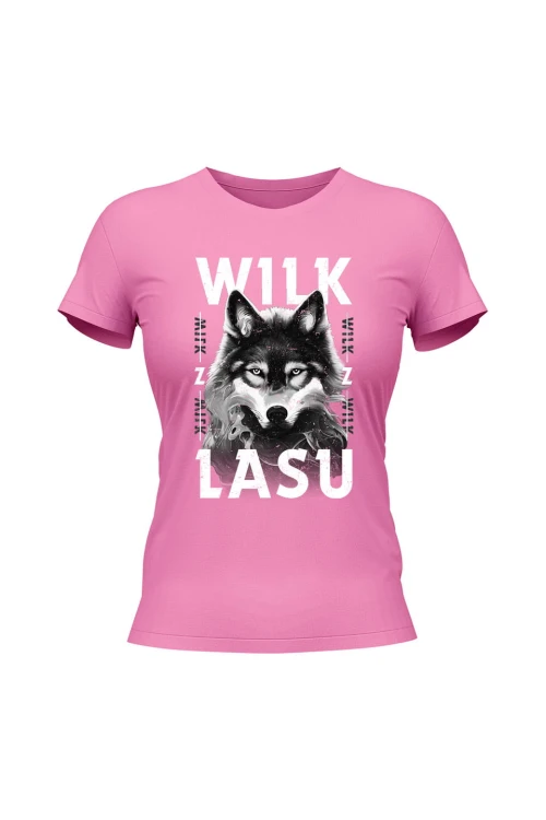 Koszulka damska Wilk z lasu - różowa