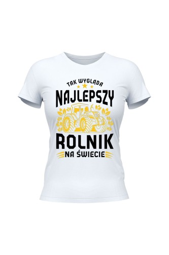 Koszulka damska Najlepszy rolnik na świecie - biała