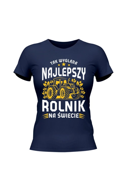 Koszulka damska Najlepszy rolnik na świecie - granatowa