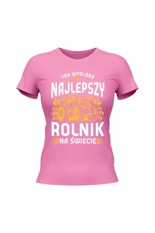 Koszulka damska Najlepszy rolnik na świecie - różowa