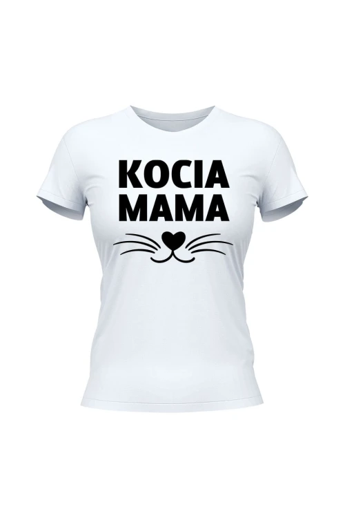 Koszulka damska Kocia mama - biała