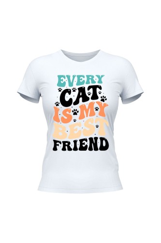 Koszulka damska Every Cat is My Best Friend - biała