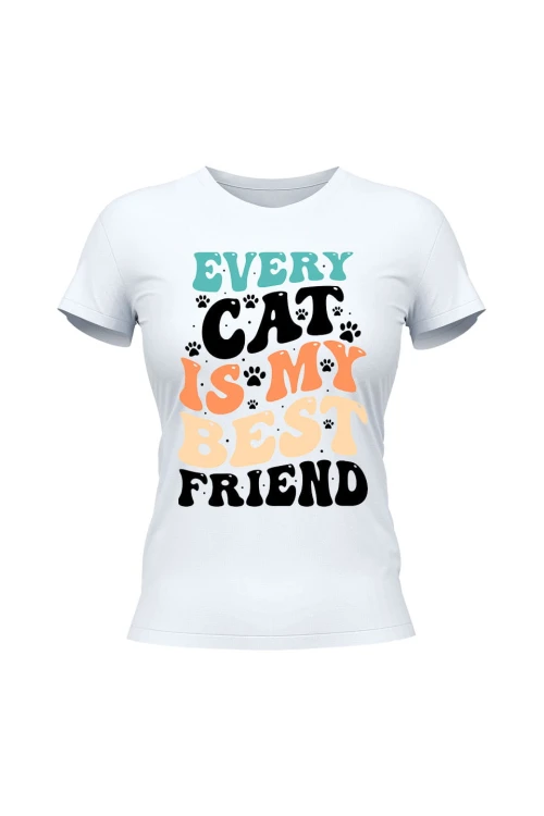 Koszulka damska Every Cat is My Best Friend - biała