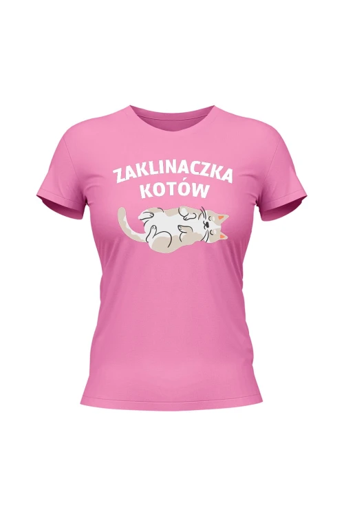Koszulka damska Zaklinaczka kotów - różowa