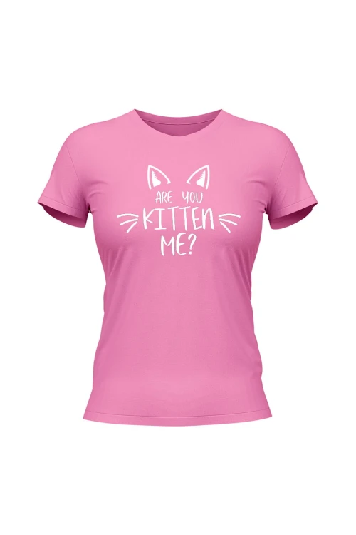 Koszulka damska Are you kitten me? - różowa