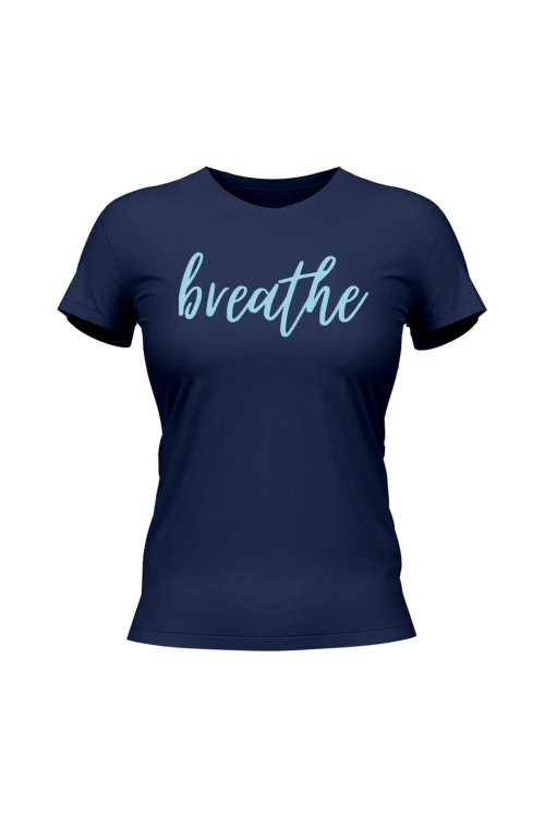 Koszulka damska Breathe - granatowa