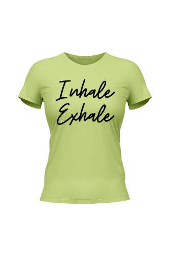Koszulka damska Inhale Exhale - limonka