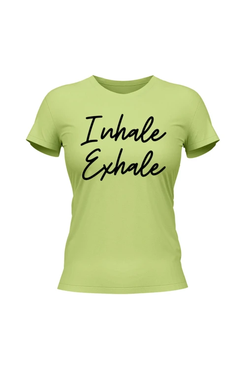 Koszulka damska Inhale Exhale - limonka
