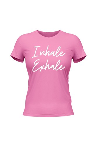 Koszulka damska Inhale Exhale - różowa