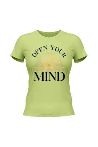 Koszulka damska Open your mind - limonka