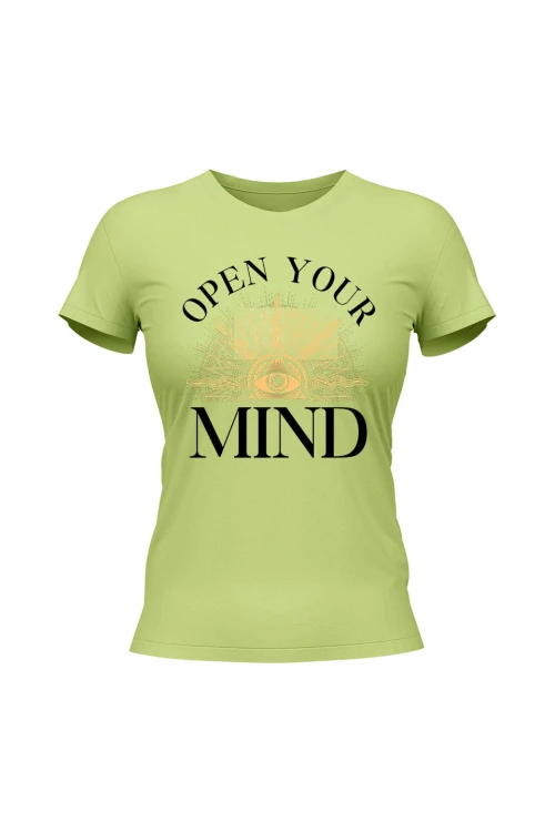 Koszulka damska Open your mind - limonka