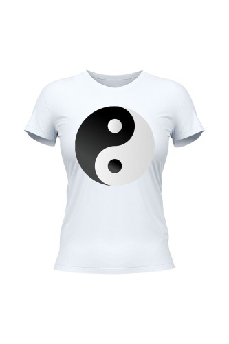 Koszulka damska Symbol Yin Yang - biała