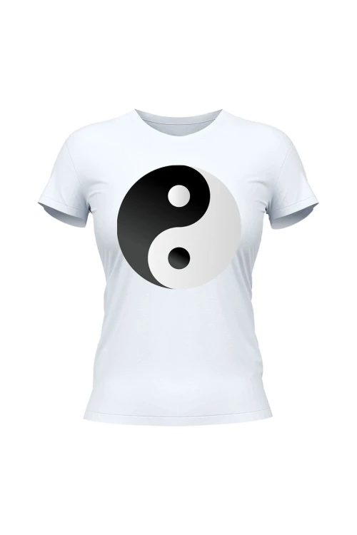 Koszulka damska Symbol Yin Yang - biała